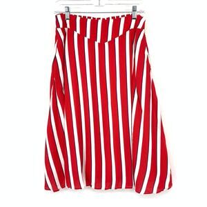 Modcloth X Collectif Ornella Yacht Stripe Skirt Womens 8 Red White Blue Stripe